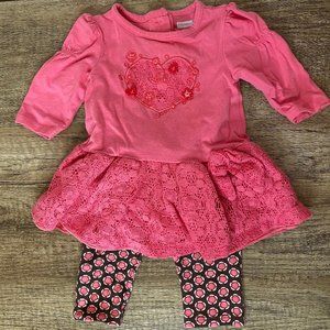 Vitamins Baby Leggings Outfit Pink Heart Size 6 M